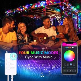 img 3 attached to Enhance Your Space with Smart Fairy String Lights: Remote App Control, Music Sync, 33Ft Hanging Twinkle Lights-66 LED for Indoor and Outdoor Décor (32.8Ft)