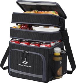 img 4 attached to 🥪 Maelstrom Foodie Buds Insulated Lunch Bag - Large, Black: Collapsible, Leakproof Cooler for School, Work, and Outdoor Activities