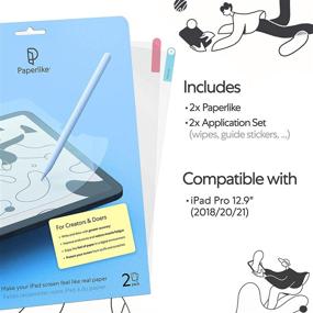 img 3 attached to 📱 Matte Paperlike Screen Protector for iPad Pro 12.9 Inch - Ideal for Drawing, Writing, and Note-taking - Set of 2