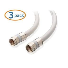 img 3 attached to Cable Matters 3-Pack CL2 Rated Quad Shielded Coaxial Cable 🔌 in White 1.5 Feet - High-quality RG6 Cable for In-Wall Installation