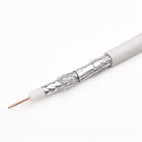 img 1 attached to Cable Matters 3-Pack CL2 Rated Quad Shielded Coaxial Cable 🔌 in White 1.5 Feet - High-quality RG6 Cable for In-Wall Installation