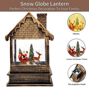 img 3 attached to LSXD Lighted Water Lantern Christmas Snow Globes: Festive Projector, Music, and Timer for Memorable Holiday Decor and Gifts