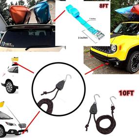 img 2 attached to 🚣 2 Pairs Heavy Duty Kayak Rack with Ratchet Tie - Mount on Car Roof Top Crossbar - Easy to Carry Kayak Canoe Boat Surf Ski (J-Bar Rack)