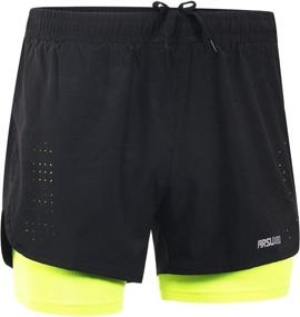 img 3 attached to ARSUXEO Men's 🏃 2-in-1 Active Training Running Shorts