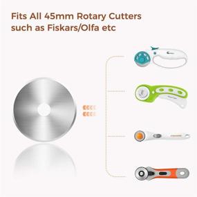 img 1 attached to 🔪 Premium Japanese Steel Quilting Rotary Cutter Blades - 10PCS 45mm Refills for Olfa Fiskars and More, Ideal for Fabric Cutting, Sewing, Scrapbooking, and Quilting Projects