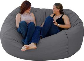 img 1 attached to Get Comfortable with the Cozy Sack 6-Feet Bean Bag Chair in Grey