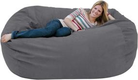 img 2 attached to Get Comfortable with the Cozy Sack 6-Feet Bean Bag Chair in Grey