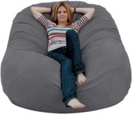 get comfortable with the cozy sack 6-feet bean bag chair in grey логотип