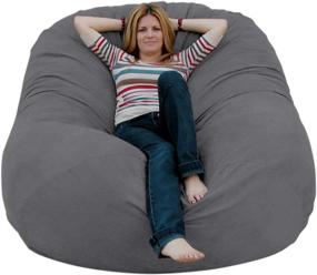 img 4 attached to Get Comfortable with the Cozy Sack 6-Feet Bean Bag Chair in Grey