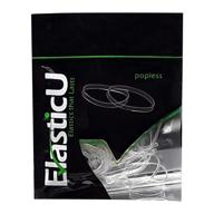 strong & reusable hair elastics - clear premium polybands pack of 70 by elasticu logo