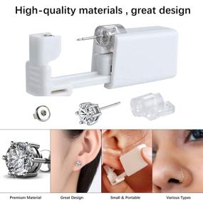 img 1 attached to MZQ Ear Piercing Kit - 2 Pack Self Ear Piercing Gun with Disposable Earrings, Safety Ear Piercings Gun Kit Tool including Earrings Studs - 7 Piece Set