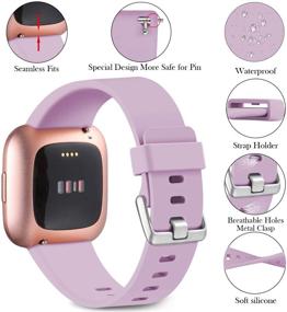 img 1 attached to 🏋️ Мягкие силиконовые спортивные браслеты для Fitbit Versa/Versa 2/Lite - набор из 4 браслетов для женщин и мужчин