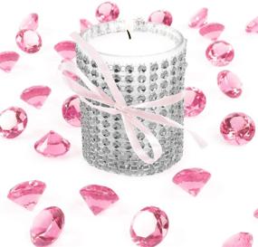 img 2 attached to 💎 Add Glamour and Sparkle to Your Events with Silver Diamond Sparkling Rhinestone Mesh Ribbon - Perfect for Wedding Cakes, Birthdays, Baby Showers, Arts & Crafts!