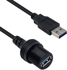 img 3 attached to 🔌 Duttek USB панельный кабель: премиум-кабель USB 3.0 с одним разъемом для установки в автомобиль, грузовик, лодку, мотоцикл на приборной панели - длина 30 см / 12 дюймов