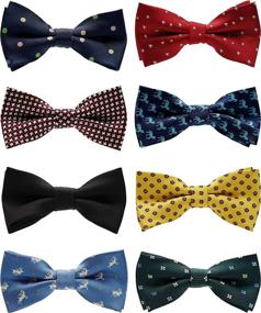 img 4 attached to Belluno Pre Tied Bow Ties Adjustable Children Boys' Accessories for Bow Ties