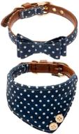 expawlorer 2 pack classic plaid bow tie dog collar set with bell - stylish adjustable collars with bowtie bandana for puppies and cats logo