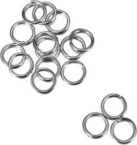 img 3 attached to 🔗 200PCs HOUSWEETY Silver Tone Stainless Steel Open Jump Rings - 10mmx1.4mm, Durable & Versatile Metal Rings for Jewelry Making