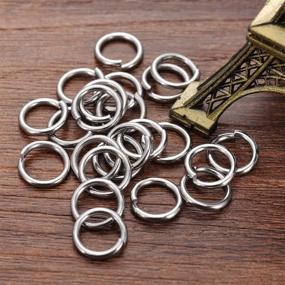img 2 attached to 🔗 200PCs HOUSWEETY Silver Tone Stainless Steel Open Jump Rings - 10mmx1.4mm, Durable & Versatile Metal Rings for Jewelry Making