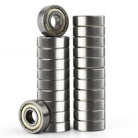 img 1 attached to 🔧 Homepal 22pcs 608 ZZ Bearings with Double Shielded - Deep Groove Miniature Ball Bearings for Inline Skates, Scooters (8mm x 22mm x 7mm)