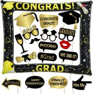 tifeson graduation photo booth props and inflatable selfie frame - graduation party decorations for college & high school 2021, no diy required - 18 counts logo