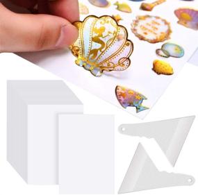 img 1 attached to 200 Sheets Non-Stick Diamond Painting Release Paper Set with Double-Sided Cover Paper and Fix Tools for Diamond Embroidery