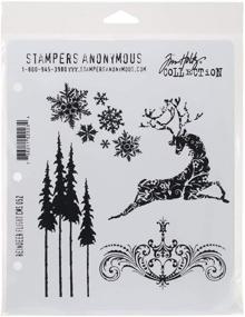 img 1 attached to 🦌 Набор тиснения Tim Holtz Reindeer Flight - Stampers Anonymous, 7" x 8.5