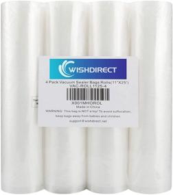 img 4 attached to 🔒 WishDirect Vacuum Sealer Bags Rolls 4-Pack 11"x 25' - Compatible with FoodSaver, BPA-Free, Ideal for Sous Vide and Food Storage (100 Ft Total)