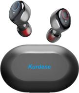 беспроводные наушники kurdene: водонепроницаемые bluetooth наушники ipx8 с басовым звуком, микрофоном и 24-часовым временем работы. логотип