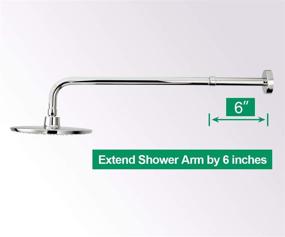 img 2 attached to Purelux Solid Metal Shower Arm Extension for Lowering 🚿 Existing Shower Head Outlet - Chrome Finish, Shower Head Extender