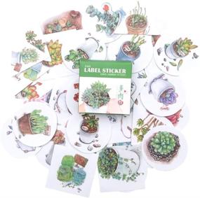 img 1 attached to Japanese Style Cherry Blossom Wind Chimes Fresh Floral Kawaii Cat Succulents Self-Adhesive Paper Sticker Set (6 Box, 24 Pieces) for DIY Crafts, Scrapbooking, Journaling, Planners, and Albums