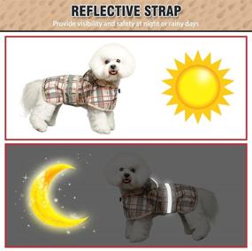 img 1 attached to 🐾 BINGPET Plaid Dog Raincoat - Hooded Waterproof Pet Poncho with Reflective Strap, Lightweight Dog Rain Coat Jacket with Leash Hole, Ideal for Small to Medium Breed Dogs