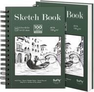 📒 sufly sketchbook, 5.5 x 8.5 inches, 100 sheets each, spiral bound sketch pad, acid-free paper for artists and beginners – ideal for sketching, painting, and writing (2 pack) logo