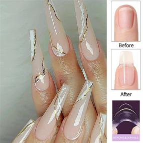 img 2 attached to 💅 Vnicesli 4-in-1 Transparent Jelly Nude Builder Gel: Nail Extension, Base Coat, Strengthening, Repair - Soak Off Hard Gel Polish Sheer Nude
