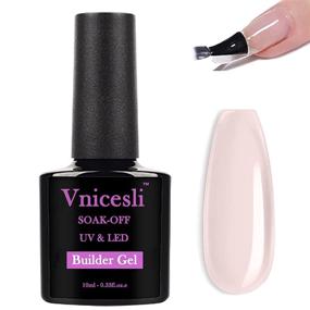 img 4 attached to 💅 Vnicesli 4-in-1 Transparent Jelly Nude Builder Gel: Nail Extension, Base Coat, Strengthening, Repair - Soak Off Hard Gel Polish Sheer Nude