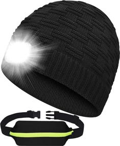 img 4 attached to 🎄 ZenNutt LED Beanie Hat with Running Belt - Winter Visor Hat for Men, Women, Dad, Teens - Ideal Christmas Stocking Stuffers Gifts