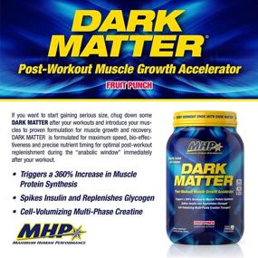 img 3 attached to 🏋️ MHP Dark Matter Post Workout Recovery Accelerator w/ Multi Phase Creatine, Waxy Maize Carbohydrate, 6g Essential Amino Acids (EAAs), Fruit Punch Flavor, 20 Servings, 55 Oz