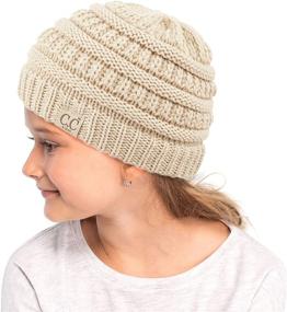 img 4 attached to 🧒 Warm Chunky Thick Kids Beanie Ages 2-5 by C.C Hatsandscarf – Stretchy Knit Slouch Beanie Skull Hats (YJ-847-KIDS)