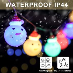 img 2 attached to Christmas Snowman Decorations: Waterproof Outdoor Fairy String Lights – Battery Operated Indoor, 4.9 Ft DIY Ornament for Home Bedroom Garden Patio New Year Party (Warm White)