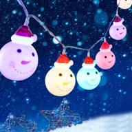 christmas snowman decorations: waterproof outdoor fairy string lights – battery operated indoor, 4.9 ft diy ornament for home bedroom garden patio new year party (warm white) logo