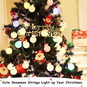 img 3 attached to Christmas Snowman Decorations: Waterproof Outdoor Fairy String Lights – Battery Operated Indoor, 4.9 Ft DIY Ornament for Home Bedroom Garden Patio New Year Party (Warm White)