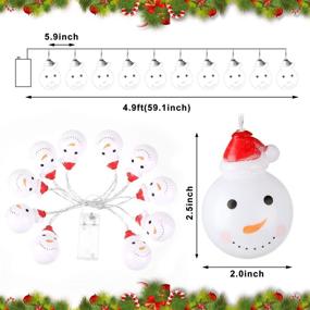 img 1 attached to Christmas Snowman Decorations: Waterproof Outdoor Fairy String Lights – Battery Operated Indoor, 4.9 Ft DIY Ornament for Home Bedroom Garden Patio New Year Party (Warm White)