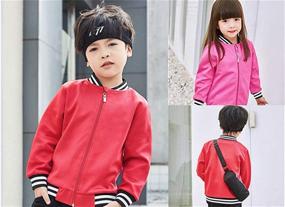 img 3 attached to LittleSpring Little Bomber Jacket Baseball Boys' Clothing and Jackets & Coats