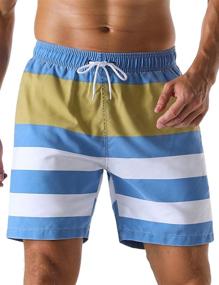 img 4 attached to 🩳 Retro Washed Quick Dry Lightweight Beach Shorts for Men: Nonwe's Stylish Swim Board Shorts
