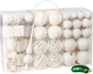 brubaker 101 pack assorted christmas ball ornaments - shatterproof - including green pickle and tree topper - german designed - cream white delight логотип