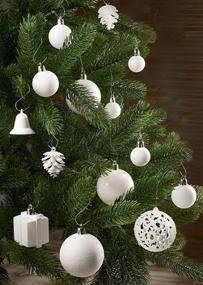 img 2 attached to BRUBAKER 101 Pack Assorted Christmas Ball Ornaments - Shatterproof - Including Green Pickle and Tree Topper - German Designed - Cream White Delight