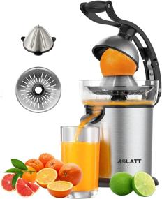 img 4 attached to 🍊 ASLATT Electric Citrus Juicer Squeezer: Ultra Quiet Motor, Stainless Steel Excellence