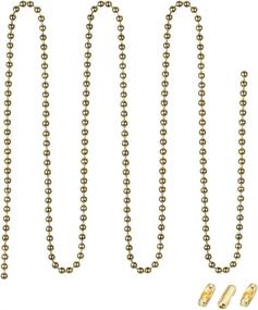 img 2 attached to Enhance Light and Fan Convenience with uxcell Pull Chain Extension Brass Beaded Chain: 3.3 Ft Length with 3 Connectors