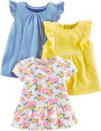 👚 simple joys carters toddler 3 pack girls' clothing: tops, tees & blouses for effortlessly stylish little ones logo