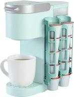 ☕ storagenie k cup holder for keurig k-cup, coffee pod storage - side mount & wall mount, ideal for small counters, oasis blue (2 rows/10 k cups) логотип