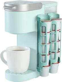 img 4 attached to ☕ STORAGENIE K Cup Holder for Keurig K-Cup, Coffee Pod Storage - Side Mount & Wall Mount, Ideal for Small Counters, Oasis Blue (2 Rows/10 K Cups)